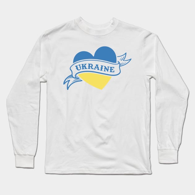 Ukraine Heart Long Sleeve T-Shirt by Yule